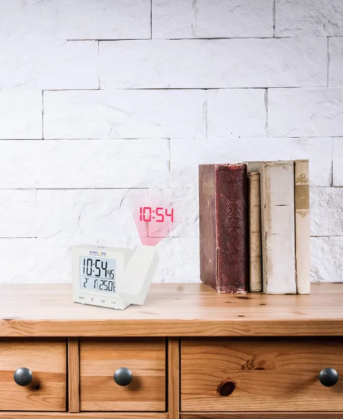 picture Explore Scientific RC Digital Projection Clock with Indoor Temperature, white,  5