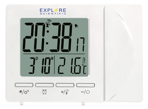 picture Explore Scientific RC Digital Projection Clock with Indoor Temperature, white,  7