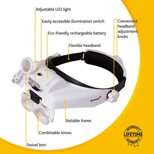 image Levenhuk Zeno Vizor HR6 Head Rechargeable Magnifier,  15