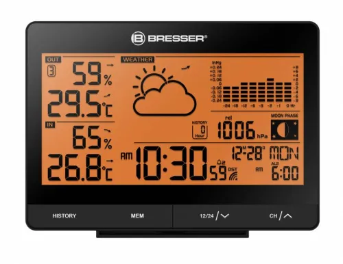 photo Bresser Tendence WSX Weather Station w/24h Barometric Pressure Chart,  3