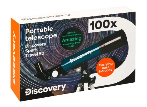 picture Levenhuk Discovery Spark Travel 50 Telescope with book,  13