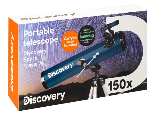 image Levenhuk Discovery Spark Travel 76 Telescope with book,  17