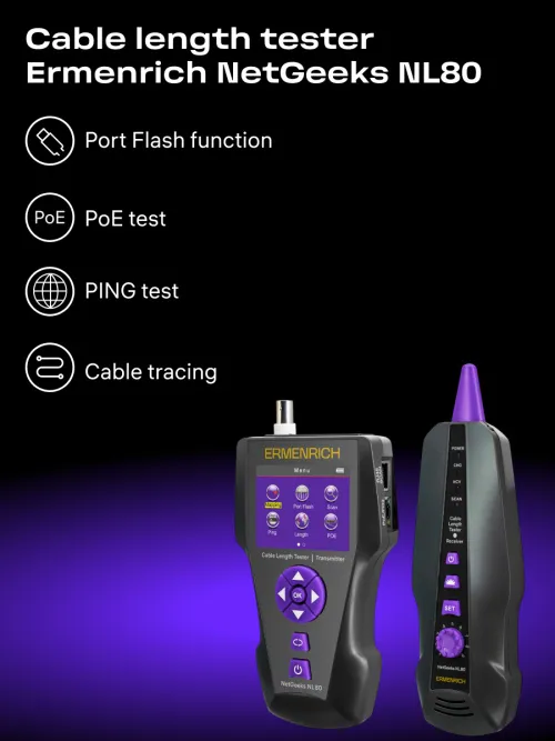 image Ermenrich NetGeeks NL80 Cable Length Tester,  12