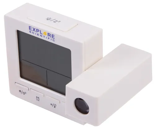 picture Explore Scientific RC Digital Projection Clock with Indoor Temperature, white,  10
