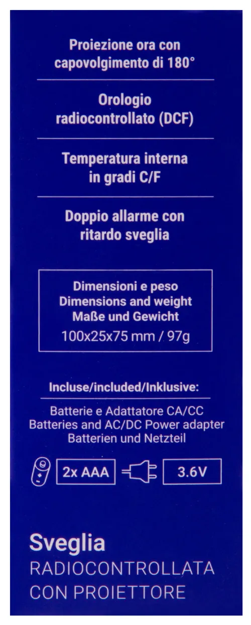 photograph Explore Scientific RC Digital Projection Clock with Indoor Temperature, black,  19