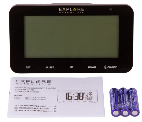 photo Explore Scientific RC Digital Alarm Clock, black,  2