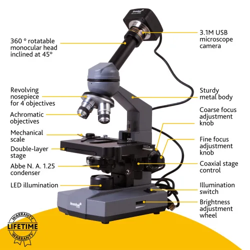 image Levenhuk D320L PLUS 3.1M Digital Monocular Microscope,  26