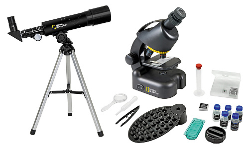 picture Bresser National Geographic Set: 50/360 AZ Telescope and 40x–640x Microscope
