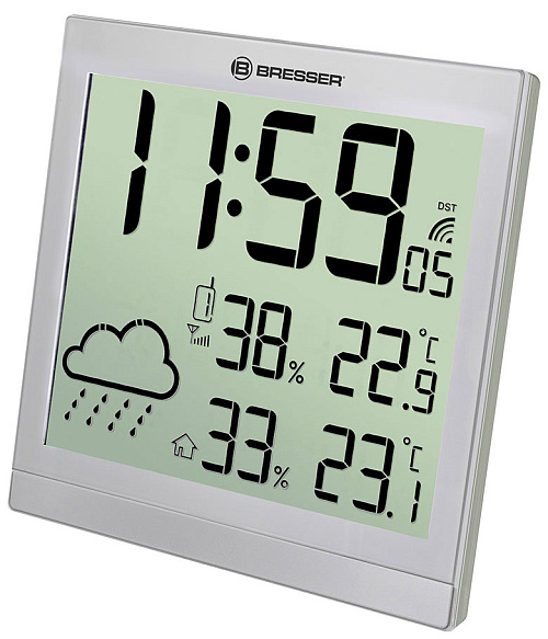photograph Bresser TemeoTrend JC LCD RC Weather Station (Wall clock), silver